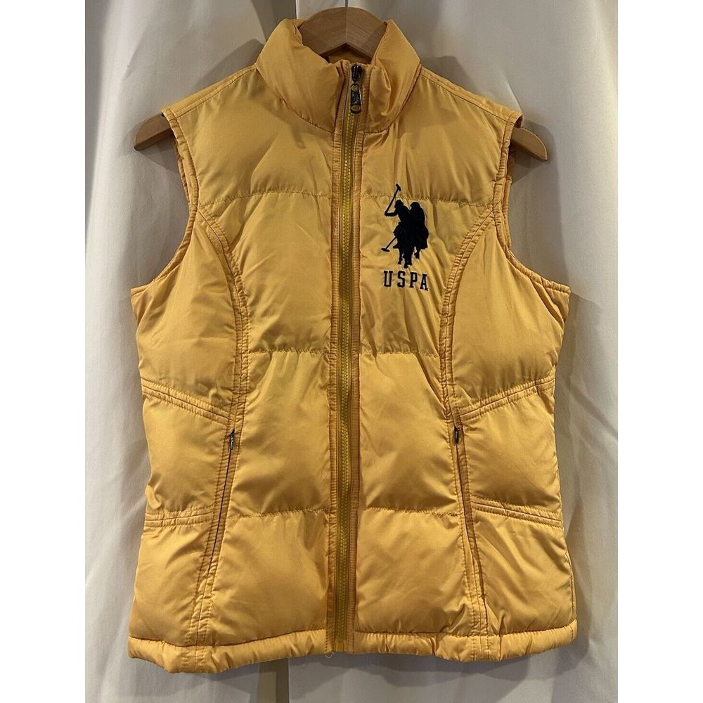 U.S. POLO Association Authentic yellow Puffy Vest‎ Size Medium